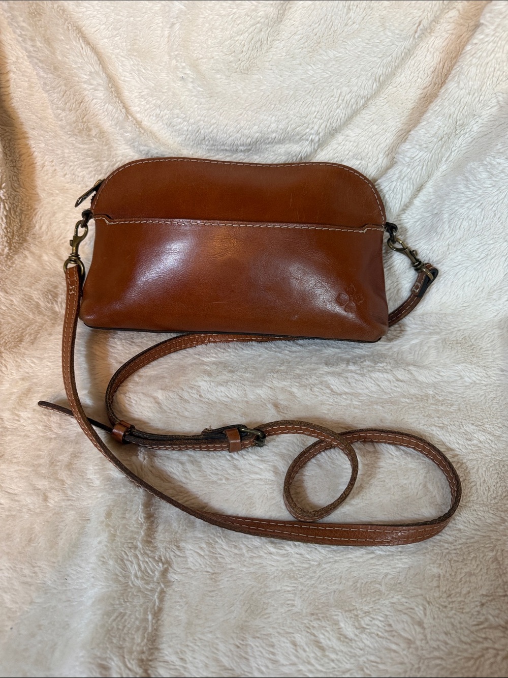 Patricia Nash Cognac Leather Crossbody Bag